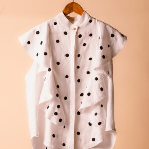 Blusa Babado Bordado Bola